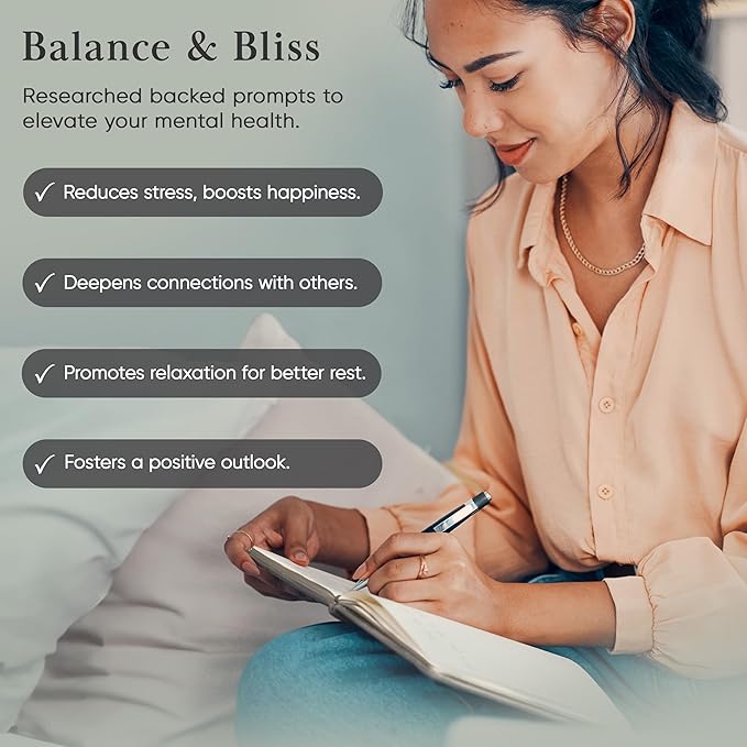 Gratitude Journal For Women & Men - Mental Health, Self Love & Self Care Journal - Black - 5.8" x 8.3" - Mantra Planner