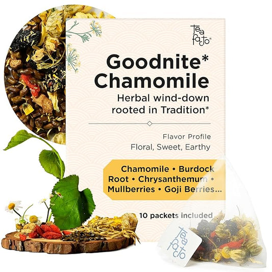 Tea Facto Goodnite* Chamomile Tea Bags with Chrysanthemum Tea for Soothing Comfort - 10 Pack