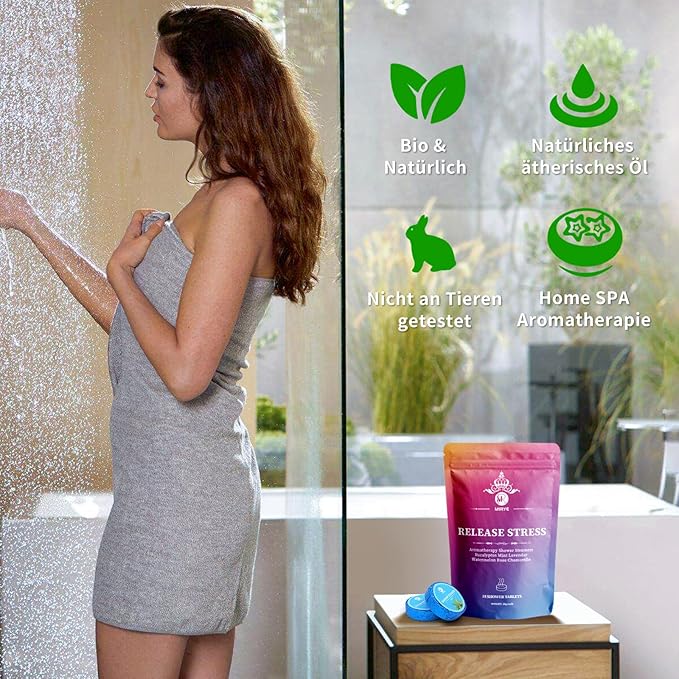 Shower Steamers Aromatherapy Gifts for Women, 18-Pack Organic Eucalyptus Lavender Mint Essential Oil Shower Bombs, Self Care Stress Relief Birthday Gifts for Her/Him, Mother's Day Gifts for Mom