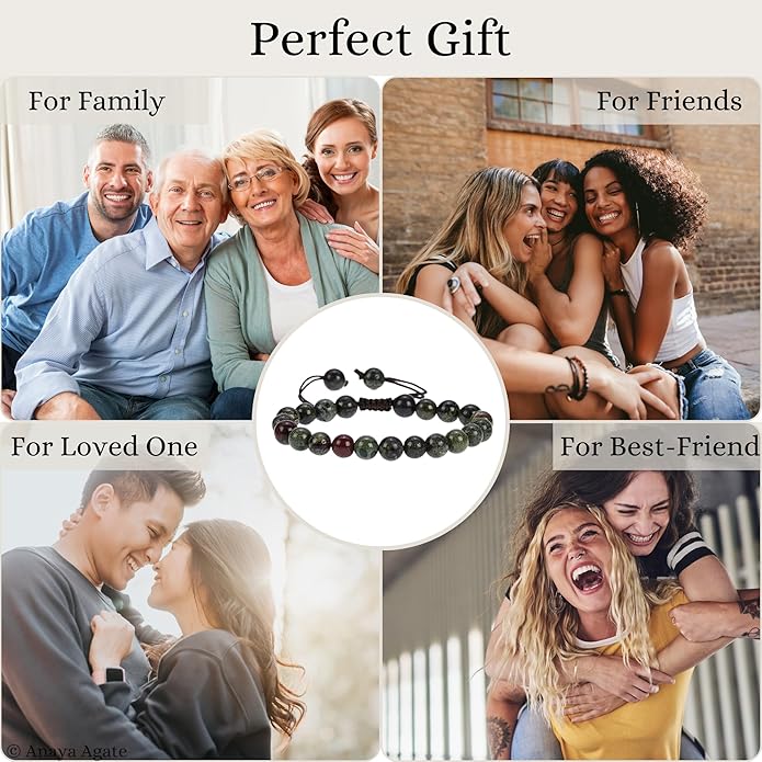 Energy Protection Crystal Handmade Adjustable Bead Bracelet Perfect for Men, Women’s Gift - Gemstone Healing Stretch Bracelet Pulsera Para Hombre Mujer Stocking Stuffer