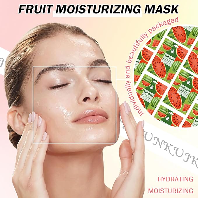 10PCS Hydrating Facial Sheet Mask,Moisturizing Face Masks Skincare Gift Set,Long Lasting Face Mask Skin Care & Facial Mask Kit for All Skin Types 02