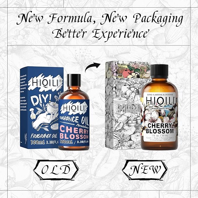 HIQILI Cherry Blossom Essential Oil Floral Fragrance Oil for Diffuser Candle Perfume Making 3.38 Fl Oz Halloween Thanksgiving