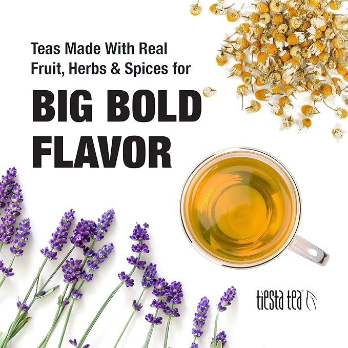 Tiesta Tea - Lavender Chamomile Herbal Tea, Loose Leaf, Calming Blend with Chamomile, Lavender, and Lemongrass, Caffeine-Free Herbal, Great for Hot or Iced, Resealable Pouch, 25 Cups, 0.9 Ounce