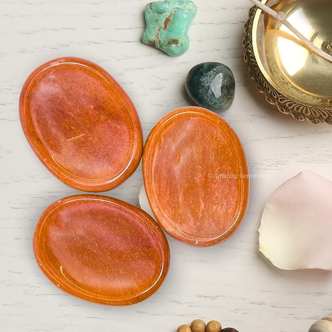 Amazing Gemstone Chocolate Jasper Worry Stones for Stress Relief Crystals and Healing Stones - Piedra Crystal Fidget for Meditation, Relaxation - Unique Stocking Stuffers and Birthday Gifts