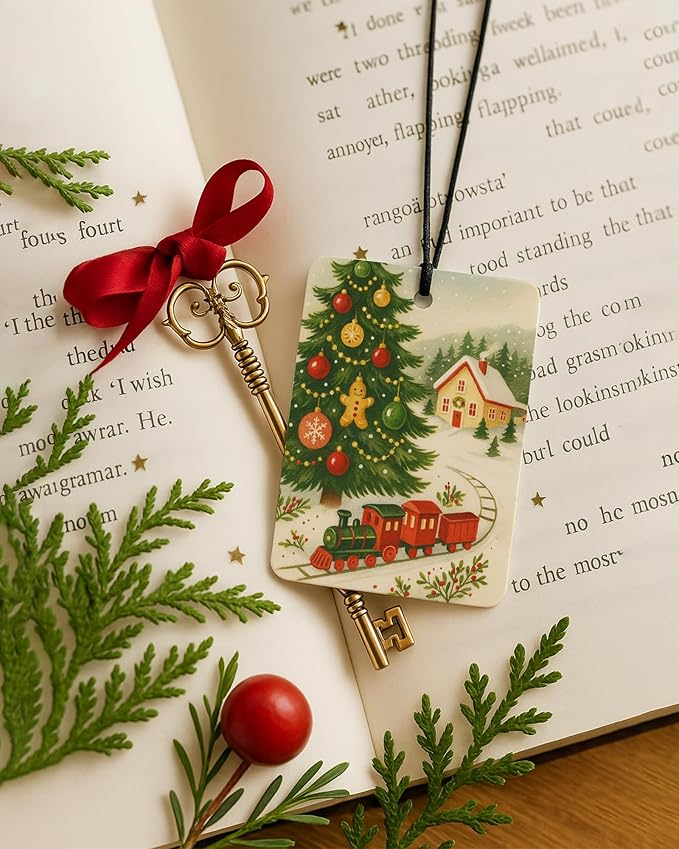 Red and Green Christmas Berry Car Air Freshener 4 Pcs, Red Bow Holly Matchbox Village Xmas Tree Hanging Air Freshener for Cars Closet Drawer Books, Girly Car Accessories Mirror Decor for Women