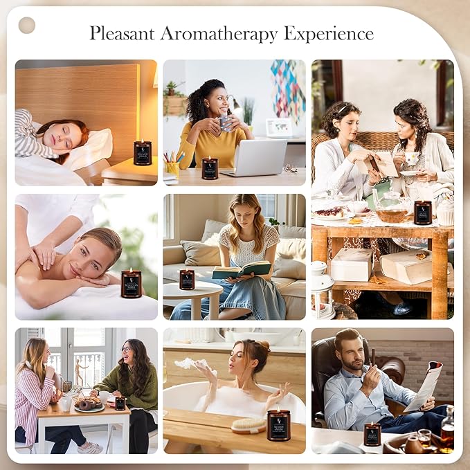 Scented Candles Set, Soy Wax Candles 8 Pack 56 Oz Aromatherapy Candles Gift Set for Women Men (Vanilla/Sandalwood/Amber/Mahogany/Vetiver/Bergamot/Caramel/Whiskey)