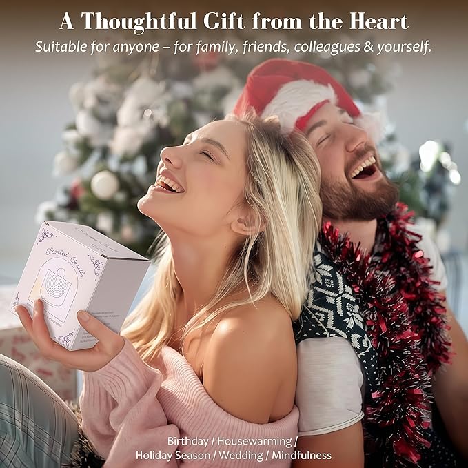 Viyffo Sandalwood Scented Candle, Natural Soy Wax in Modern White Ceramic Jar, Long Lasting Aromatherapy Candle for Relaxation, Meditation & Home Decor Gift