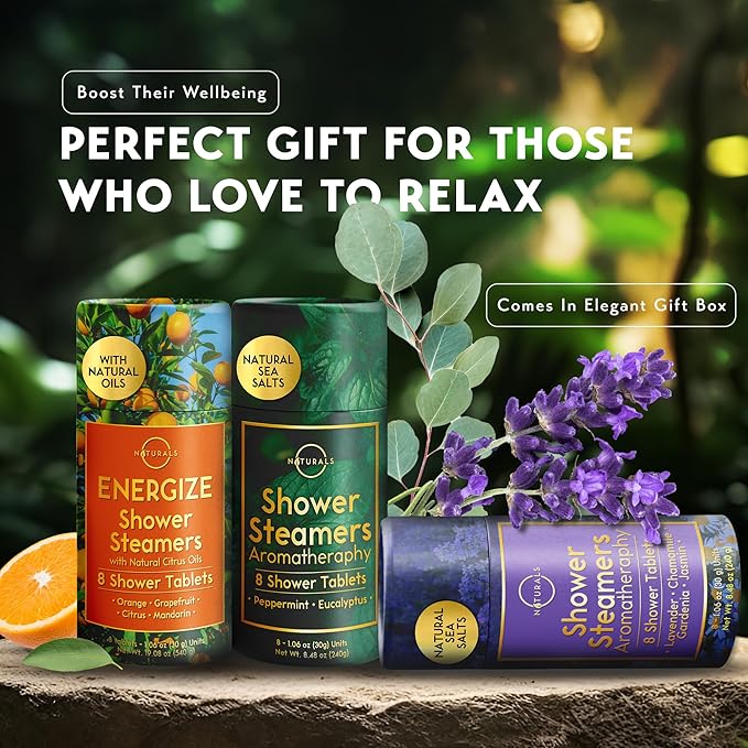 Shower Steamers Aromatherapy - Birthday Gifts for Women - Shower Bombs Aromatherapy, Spa Day Essentials, Relaxation Spa Gifts - Self Care Unique Gifts for Women and Men (Citrus 8 Count)