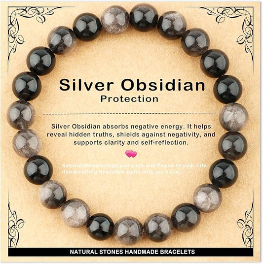 AD Beads 4mm6mm8mm10mm Handmade Bracelet - Natural Gemstone for Peace and Tranquility - Meditation, Yoga, Healing and Energy Gift for Unisex