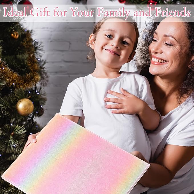 Chunful Foldable Backstage Mirror with Handle Holographic 33.5 X 13.4 Inch Folding Hanging Mirror Rectangular for Travel Dance Bag Home Fitness Spa Gift for Dancers(Pink)