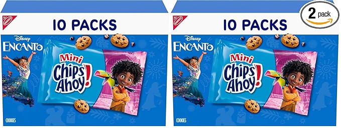 CHIPS AHOY! Mini Original Chocolate Chip Cookies, 10 Snack Packs (Pack of 2)