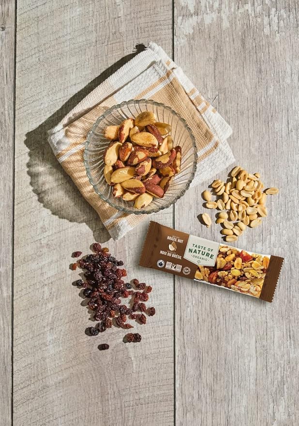 Taste of Nature Organic Snack Bars - Variety Pack - Healthy, Gluten Free, Non GMO, Vegan Snack Bars with Mixed Nuts, Fruits and Seeds - 18 Snack Pack x 40g Each Bar