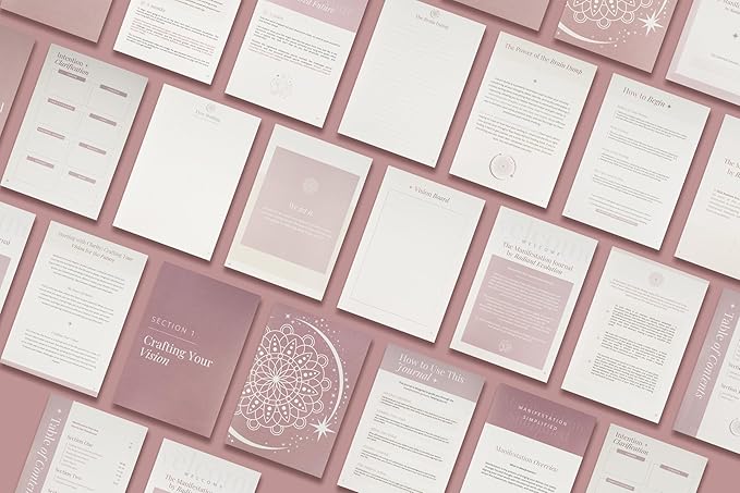 Manifestation Journal for Women - 12- Week Self Care Journal w/Vision Board, 100 Digital Affirmation Cards, Gratitude Prompts & Goal Setting, Meditation