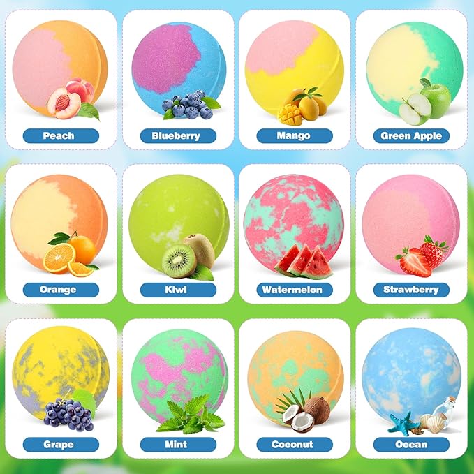 Bath Bombs for Kids with Toys Inside for Girls Boys, 12 Pack Kids Bath Bombs with Surprise Dog Pretend Playset, Handmade Bubble Bath Fizzies Birthday Christmas Gift Set