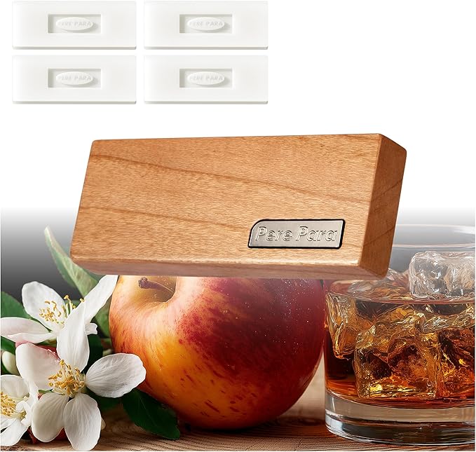 4 Refreshing Scent Bags Wood Car Air Freshener Vent Clip (Burlywood, Sun-Kissed)- Natural Scent Diffuser for Car, Truck & SUV Premium Essential Oil Starter Kit Gift for Men & Women