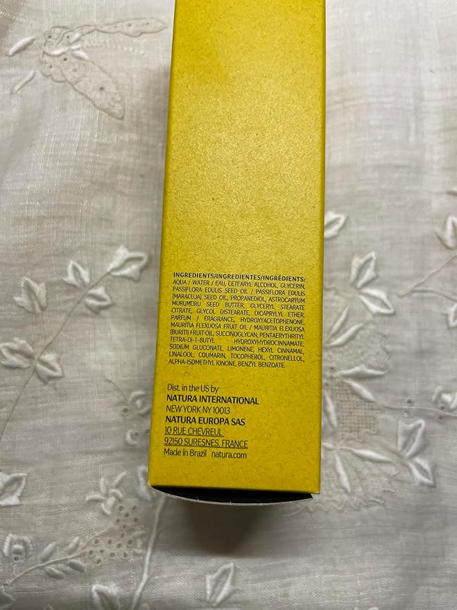 Natura - Passion Fruit Hand Cream - Calming Balm - Fast Absorption - 24-Hour Deep Hydration Skin Moisturizer - Vegan Skin Care - Brazilian Beauty Secrets - Self Care & Body Care - 2.6oz (75g)