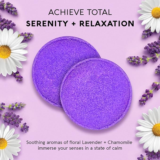 Nature's Beauty Aromatherapy Lavender Chamomile Sleep Shower Steamers Gift Set Single-Pack, Luxury, Fizzy, Spa Shower Steamer to Help Calm + Soothe The Senses, 16.8 oz | 16 ct ea (1 Pack)