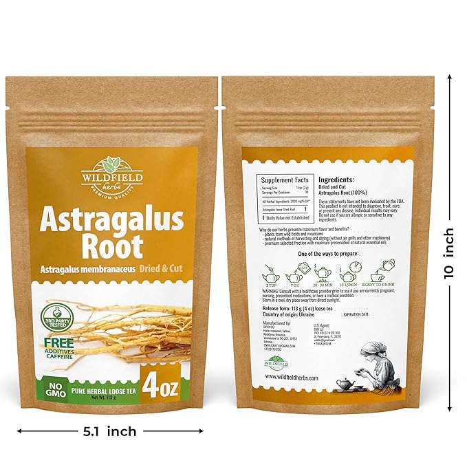 4 oz. Astragalus Root Herbal Tea – 113g Dried Astragalus Root Tea Huang Qi Raíz de Astrágalo