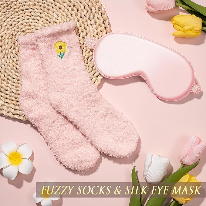 Birthday Gifts for Women Self Care Gift, Cherry Blossom Relaxing Spa Gift Baskets Bath Set Get Well Soon Care Package Christmas Mom Gifts for Wome Sister Friend Wife Grandma w/ Blanket