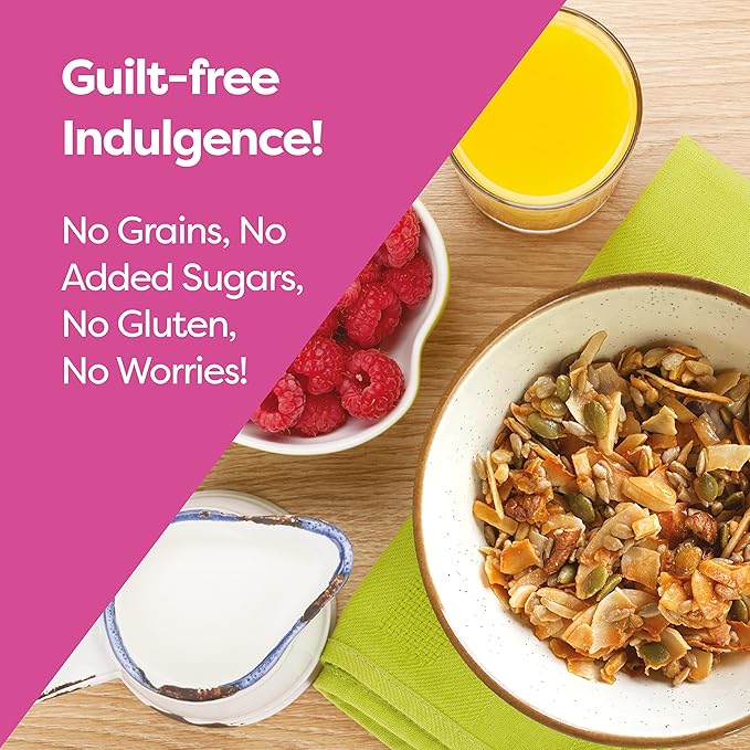 Kiss My Keto Sugar Free Granola, Variety Pack – Curb Cravings with Few Net Carbs – Allulose Sweetened, Resealable & Gluten-Free Crunchy Clusters – Grain Free Granola Great With Yogurt or Milk