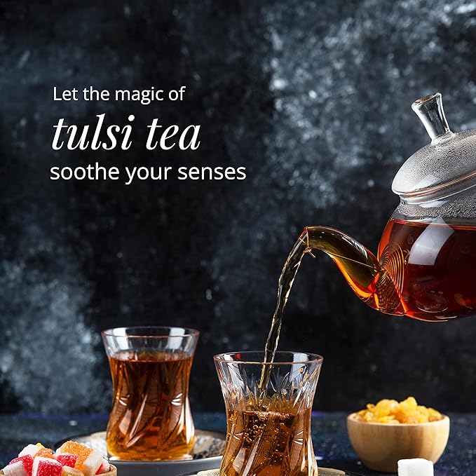 Akshit- Holy Basil Tea, 75 Tulsi Tea bags, Premium Holy Basil Leaves, Aromatic HerbalTea, Sugar Free, Caffeine-Free, Non Gmo.