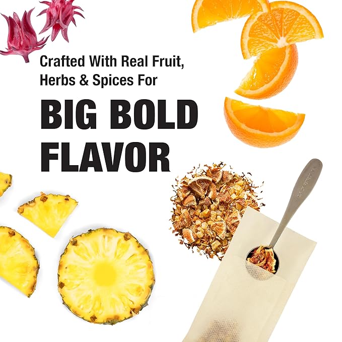 Tiesta Tea - Herbal & Rooibos Tea Sampler Dry Flight Set, Loose Leaf, No Caffeine Blend, Makes Hot & Iced, Assorted Herbal, Rooibos, Fruit Blends & More, 8 Resealable Sample Pouches