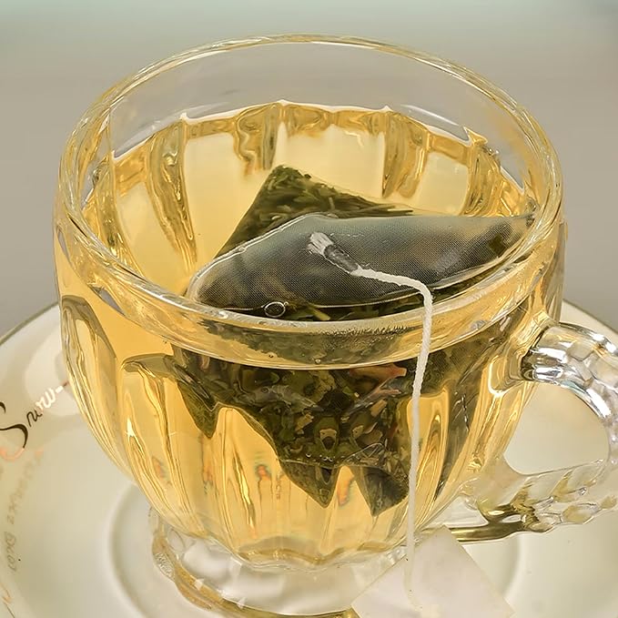 85g/3Oz Pure Mint Herbal Tea Bags, Peppermint & Spearmint, Loose leaf 50 Pyramid Teabags, Blended with Fresh Ingredients, Natural Herbal Tea, Gluten Free