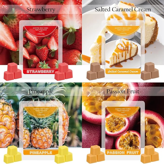 STRN Wax Melts Premium Soy Wax Cubes, Long-Lasting Highly Scented Essential Oils Fragrances Wax Cubes for Warmers Plant Based All Natural Soy Wax Melts - 12 Pack