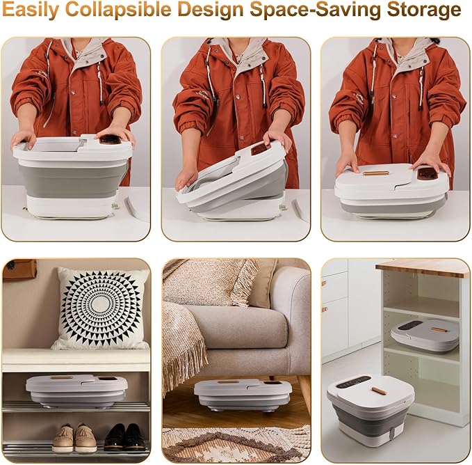 Collapsible Foot Spa Bath with Heat, Touch Screen, Remote Control, Massage Rollers, Timer, Bubble, Foot Pedicure Kit, Temperature Control Pedicure Foot Spa, Foot Bath