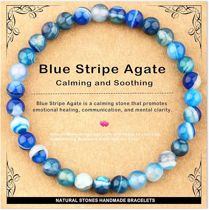 AD Beads 4mm6mm8mm10mm Handmade Bracelet - Natural Gemstone for Peace and Tranquility - Meditation, Yoga, Healing and Energy Gift for Unisex