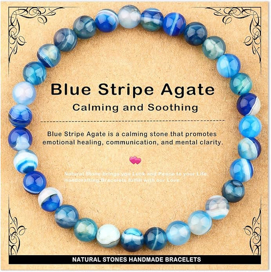 AD Beads 4mm6mm8mm10mm Handmade Bracelet - Natural Gemstone for Peace and Tranquility - Meditation, Yoga, Healing and Energy Gift for Unisex