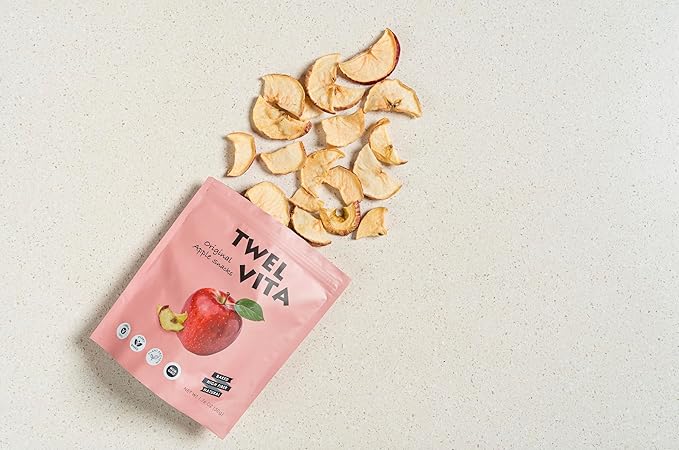 TwelVita Natural Baked Fuji Apple Crisps, Vegan Snacks, Clean Label, Non-GMO, Gluten-Free, 1.76 oz ea, Pack of 4