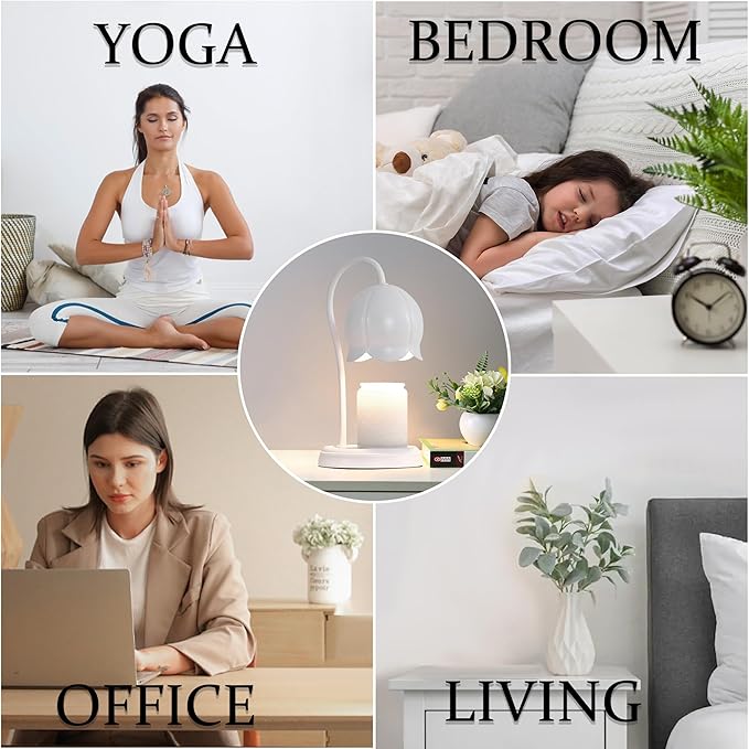Candle Warmer Lamp White, Dimmable Scented Wax Melt Warmer with Timer, Womens Gifts for Christmas Candle Warmer Lamp, Housewarming Gifts for Home Bedroom Decor, Xmas Birthday Gifts for Mom