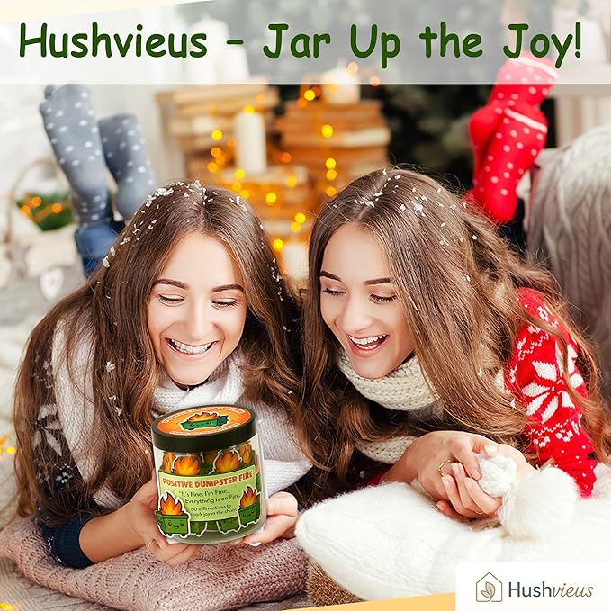 60 Positive Dumpster Fire Cards Jar, Emotional Dumpster Fire Desk Accessories, Affirmation Cards for Women, Teens Girl, Coworker, Dumpster Fire Zen Garden, Womens Birthday Gifts Unique