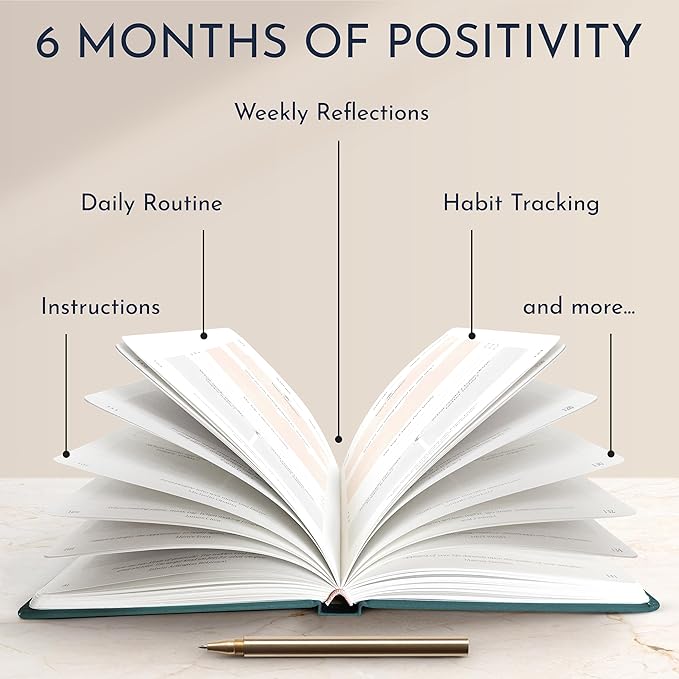 RYVE Daily Gratitude Journal for Women: 6-Month Guided Positivity & Wellness Journal with Prompts - Affirmation, Mindfulness, Self Help & Reflection, Gratitude Journal Notebook, Manifestation Journal