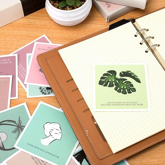 50 Affirmation Card for Women With 100 positive affirmation quotes, daily affirmation cards set. Self Care and Meditation Gift For Women. Empowering, Inspirational Affirmation for Stress Relief