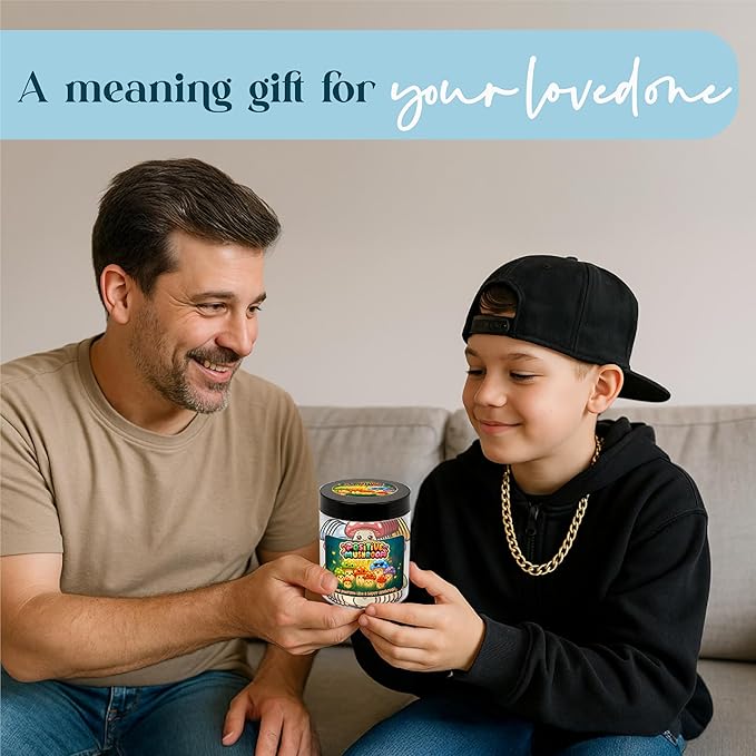 Positive Mushroom Jar With 60 Daily Affirmation Cards, Emotional Support Mushroom Gift, Mushroom Decor For Home, Positive Affirmations For Women, Cute Friend Gifts, Mushroom Office Decor