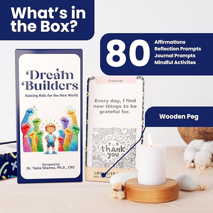 Positive Daily Affirmation Cards for Kids 5-15 - Boy & Girl Motivational Mindfulness Gifts, Social Skill & Mindful Mental Health Therapy, Meditation, Self Care Inspirational Birthday Gift 80 Card Deck