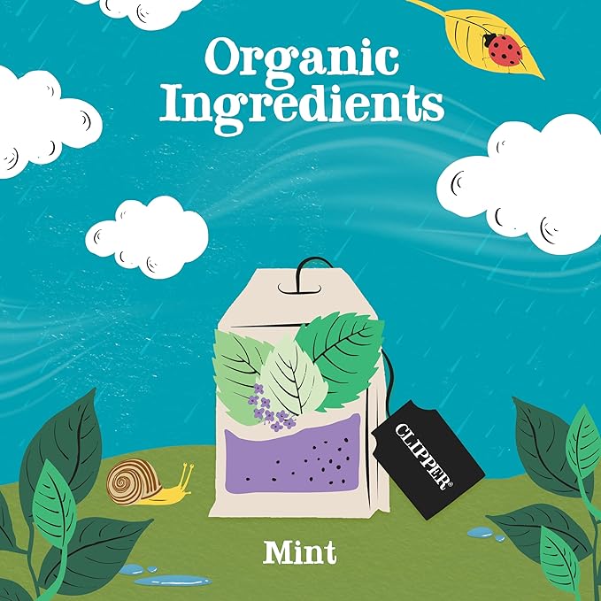 Clipper Tea Mint Herbal Teabags – Caffeine Free, USDA Organic, Great Hot or Iced – Refreshing, Natural, Fair & Delicious – 50 Tea Bags