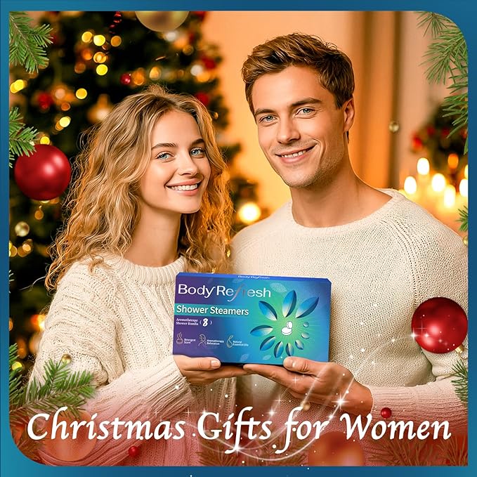 Shower Steamers Aromatherapy - 8 Pack Shower Bombs with Natural Essential Oils, Birthday Gifts for Men Self Care Relaxation Home SPA Stress Relief, Gifts for Dad Husband Stocking Stuffers for Men