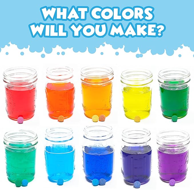 Tub Works® Bath Color Fizzies®, 150 Count, 3 Pack | Nontoxic & Fragrance-Free | Color Bath Drops Create Fun Bath Colors | Bath Color Tablets in 7 Colors for Variety | Bath Bombs for Kids Bath