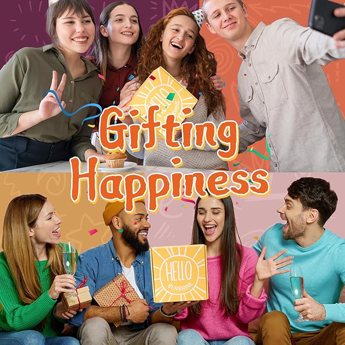 Gift Baskets for Women, 9pcs Unique Happy Birthday Gifts for Women, Best Inspirational Get Well Christmas Sunshine Sunflower Ideas Box for Her Sister Friend Friendship Mom - BRIGHTEN UP HER DAY!