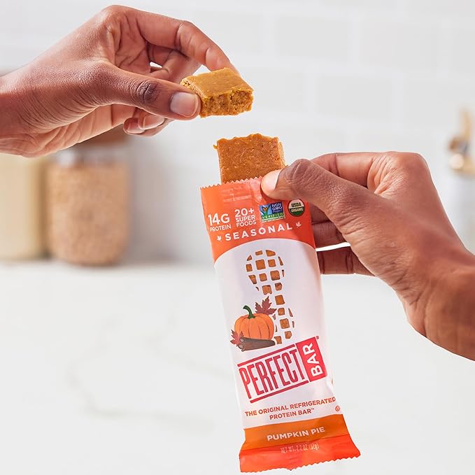 Perfect Bar, Pumpkin Pie Protein Bar, High Protein, Organic, Gluten Free, Soy Free, Non GMO, No Sugar Alcohols, 2.2 Ounce Bar, 24 Count