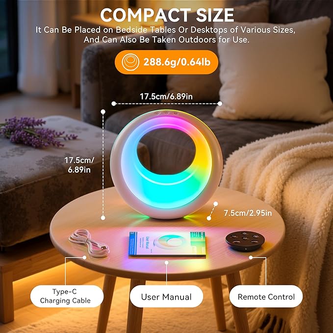 Auxmir Nursery Night Light for Baby, Magic Moon Lamp for Kids and Adult 7 Lighting Colors & 9 RGB Modes, Rechargeable Bedside Table Lamp with Timing Function, Sleep Aid Nursing Lamp for Bedroom