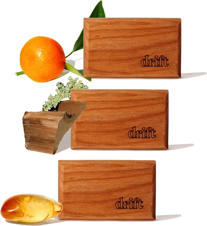 Drift Car Air Freshener - The Original Wood Air Freshener - Car Odor Eliminator - Long Lasting Scent - Metal Clip - Essential Oils - Clean Ingredients - Variety 3 Pack Refill - NO CLIP INCLUDED