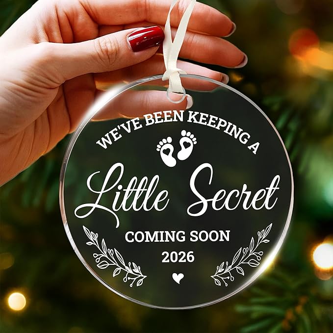 Pregnancy Gifts for Expecting Mom Dad - Pregnancy Announcement for Husband Wife Family - Baby Announcement Gifts, Pregnant Gift, Gender Reveal Gift - New Mom Dad, mom to Be, New Parents Ornament