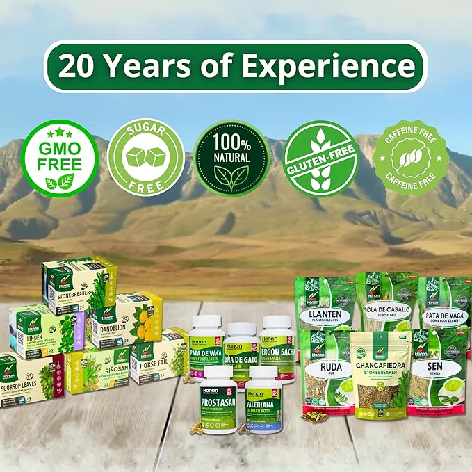 Hanan Te de Ruda Rue 25 Tea Bags for Relaxation & Well-Being, Ruta Graveolens, Natural Herbal Tea from Peru