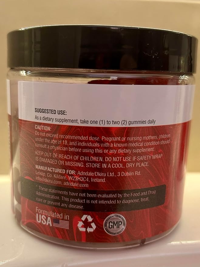Adndale 90 CT Magnesium Glycinate Gummies 400 mg/Serv with Ashwagandha, Magnesium Malate & Taurate, Sugar Free Chews for Adults & Kids.