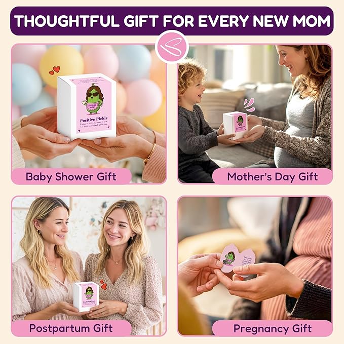 New Mom Affirmation Cards - Positive Pickle Postpartum Gift For New Mothers, Stress Relief Gifts For Pregnant Women, Birth Affirmations Mom Essentials Care Package After Birth Recovery