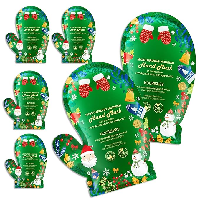 6 Pairs Hand Mask for Dry Cracked Hands,Nourishing Moisturizing Gloves,Hands Moisturizer for Deep Moisturizing,Silky Smooth Moisturizing Gloves,Hand Care Mask Set(O)